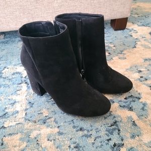 Black suedette booties